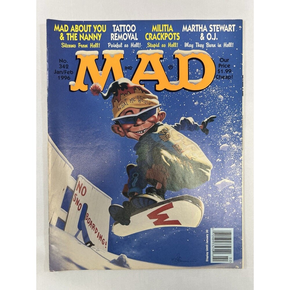 Vintage Original MAD Magazine #342 Jan/Feb 1996 Mad About You & The Nanny